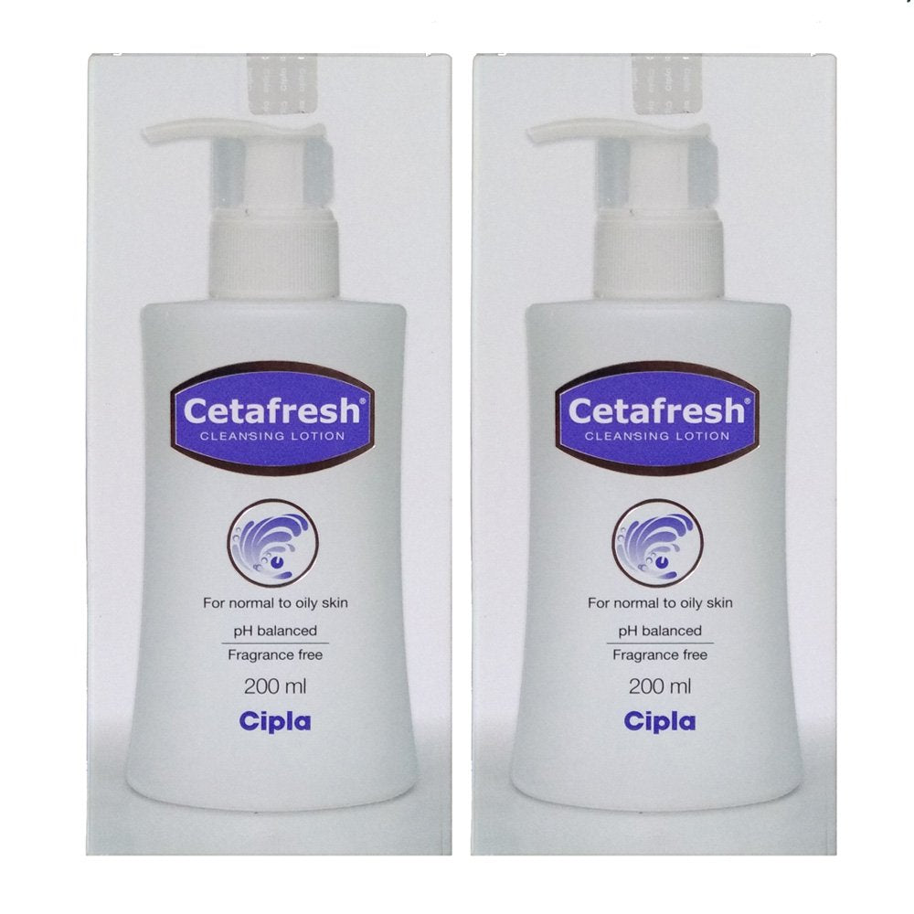 Cipla Cetafresh Cleansing Lotion | pH Balanced | Fragrance Free | For Men & Women | Oily to Normal Skin | 200ml (Pack of 1)