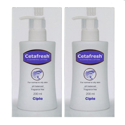 Cipla Cetafresh Cleansing Lotion | pH Balanced | Fragrance Free | For Men & Women | Oily to Normal Skin | 200ml (Pack of 1)