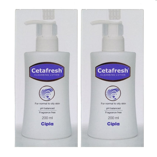 Cipla Cetafresh Cleansing Lotion | pH Balanced | Fragrance Free | For Men & Women | Oily to Normal Skin | 200ml (Pack of 1)