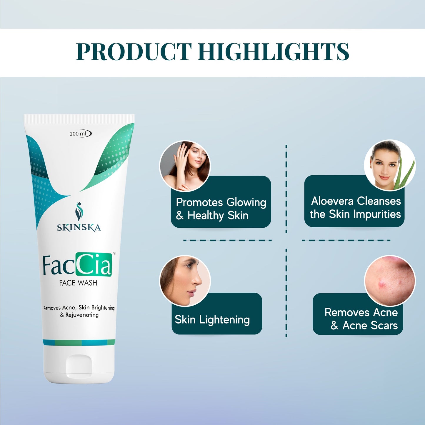 Faccia Anti-Acne Face Wash with Glycolic Acid