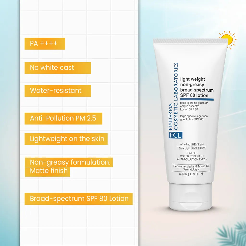 SPF 80 Sunscreen Lotion for Dry Skin and Sensitive skin For Men and Women