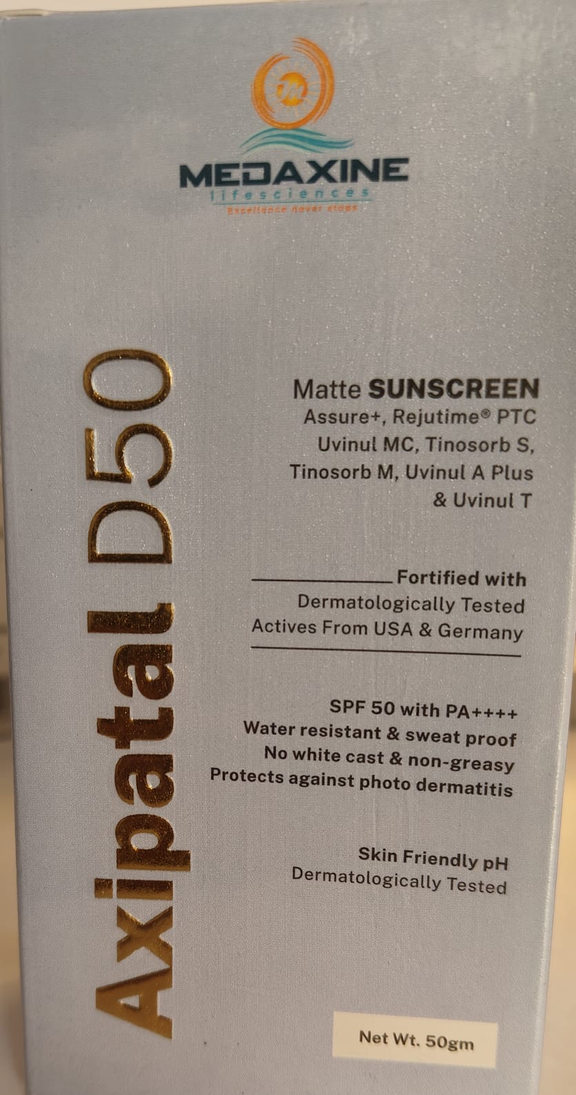 Axipatal D50 sunscreen